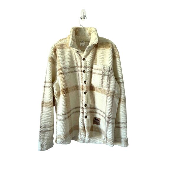MGM Other - MGM Springfield Sherpa Oversized Jacket Cream Tan Size Large